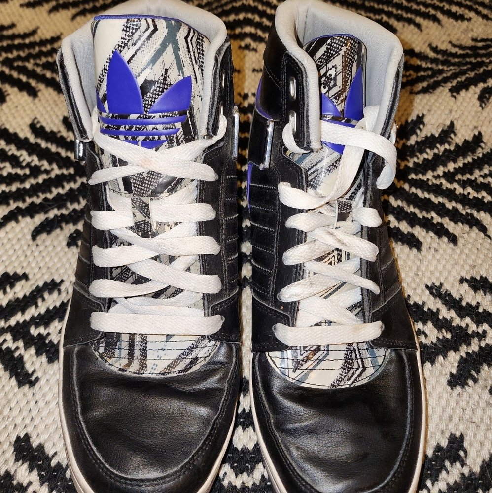 Men's Black and Purple Adidas Size 12